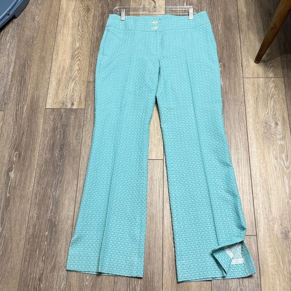#10)  Classiques Mint/white Pants with slits bottom